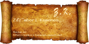 Zámbori Kemenes névjegykártya